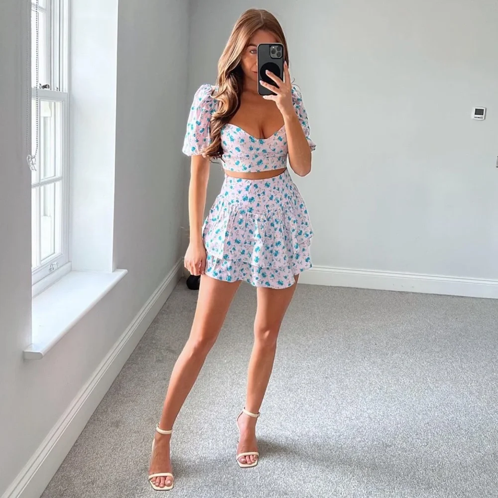 Zara Floral Print Satin Effect Corset Top - Picture 11 of 14